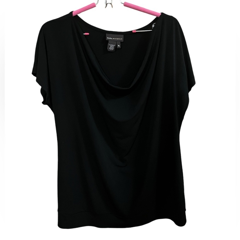 Dana Buchman black sheer top lined. Size XL